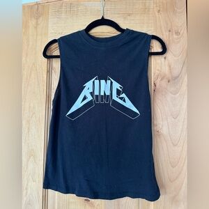 Anine Bing Black Sleeveless Logo Tee